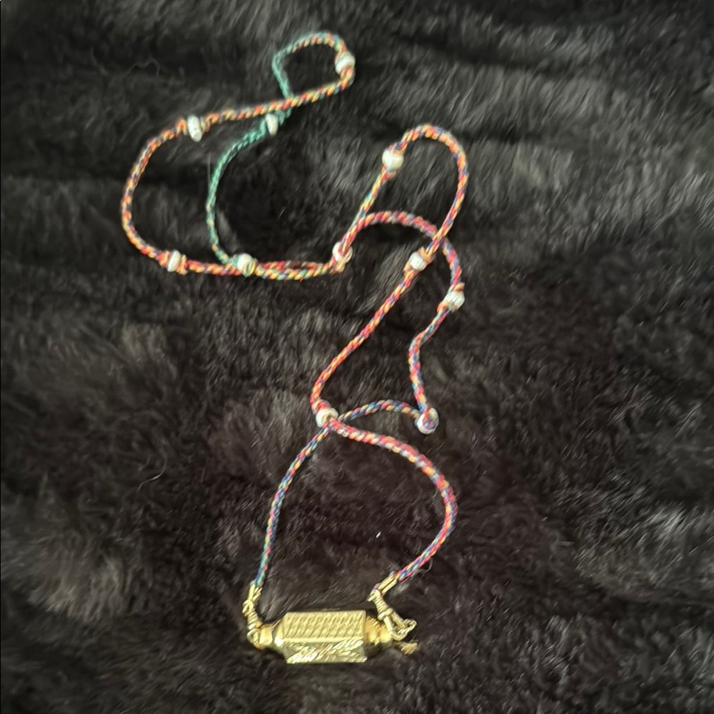 Colorful Beaded Necklace with Gold Pendant
